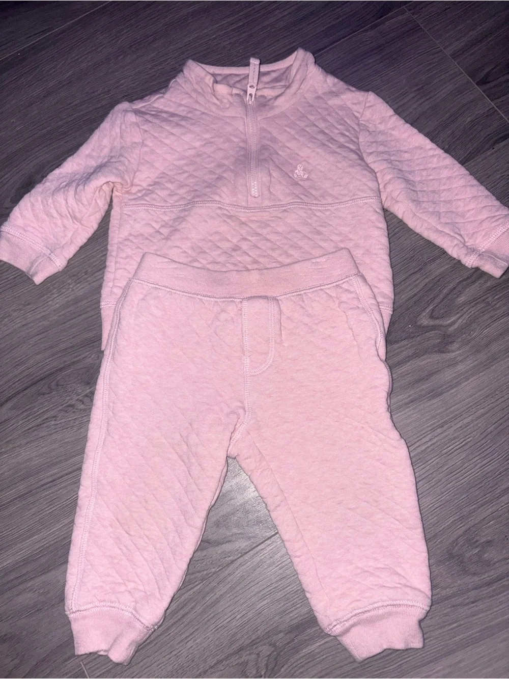 GAP Kids Pink, Gray & Black Jogger Set with Minnie LOVE Hoodie